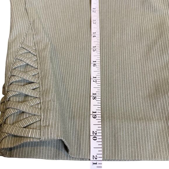 NWT Chico's Capri Size 4 (20) Josie Slim Ankle Lace Up Hem Grandview Stripe - Picture 9 of 9